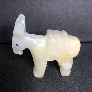 Donkey Hand Carved Onyx Figurine Vintage Small Pack Mule Burro Figure Mexico